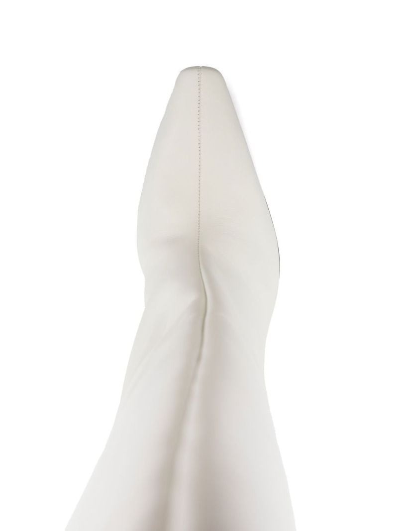 White Rosie 80 Leather Knee-high Boots