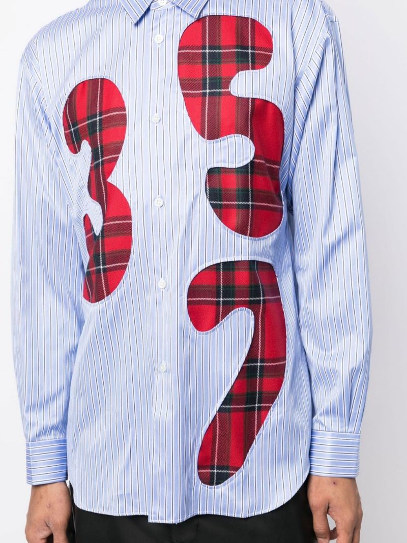 Blue Tartan Numbers Striped Shirt