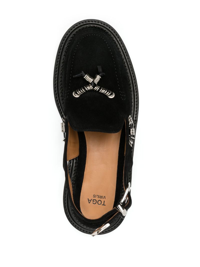 Black Leather Closed Sandals