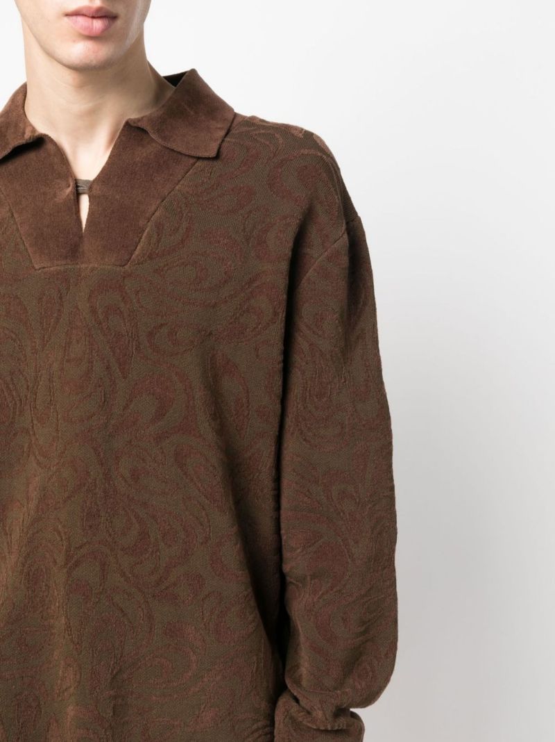 Brown Le Polo Paisley Polo Shirt