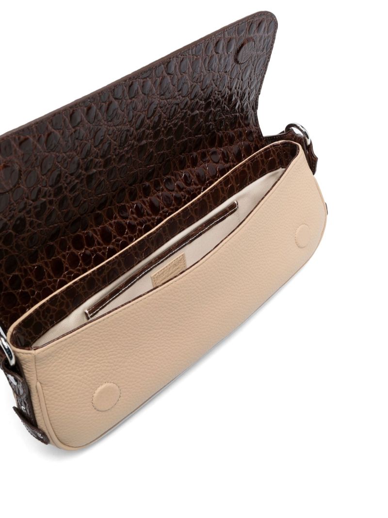 Neutral Maddy Leather Shoulder Bag