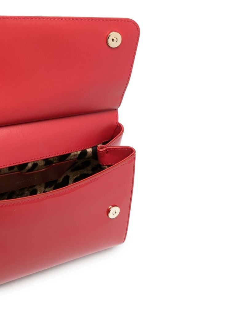 Red Sicily Small Patent Leather Top Handle Bag