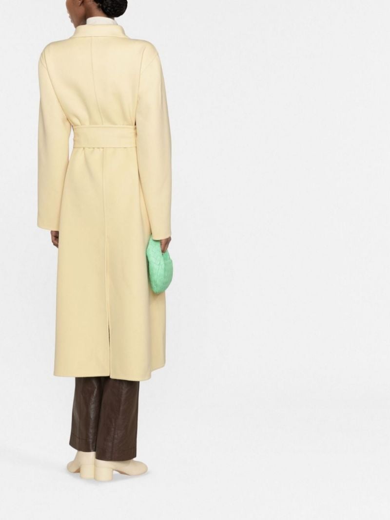 Yellow Single-breasted Virgin Wool Coat
