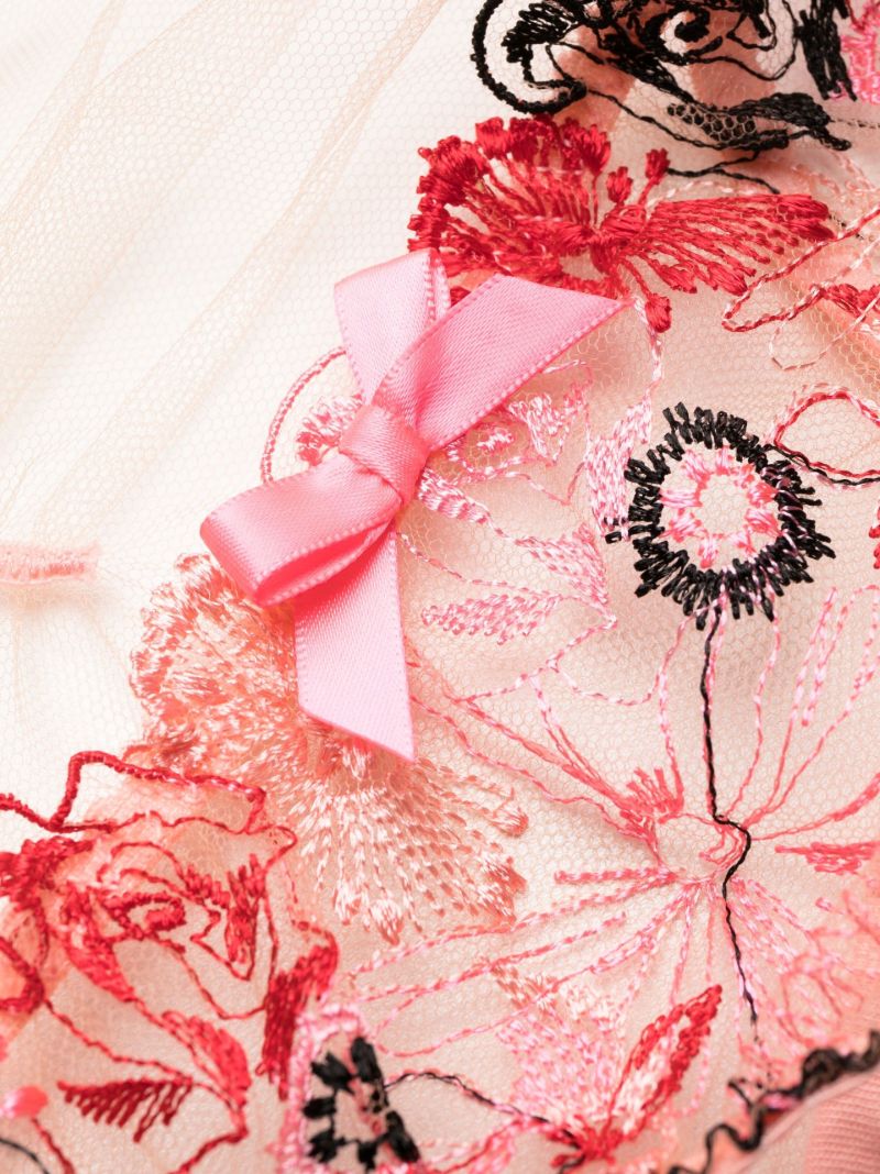 Pink Zuri Floral-embroidered Briefs