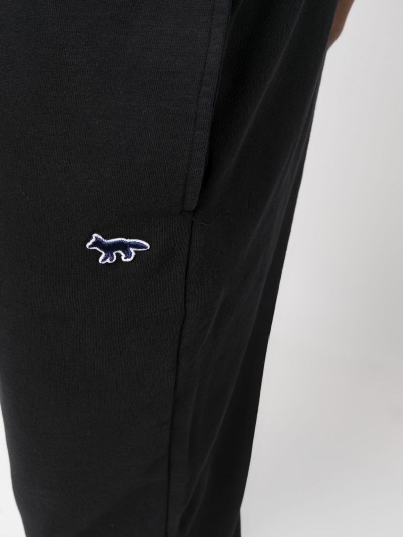 Black Fox Patch Cotton Track Pants