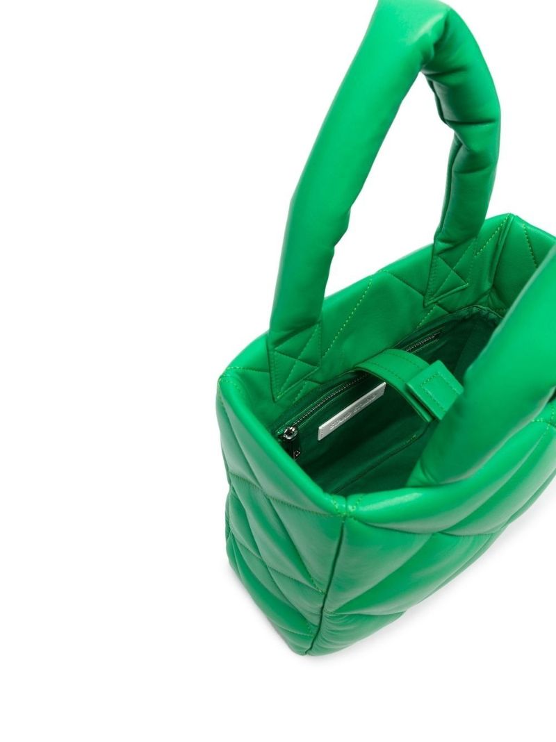 Green Rosanne Diamond Quilted Tote Bag