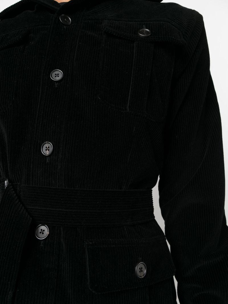 Black Corduroy Safari Belted Jacket