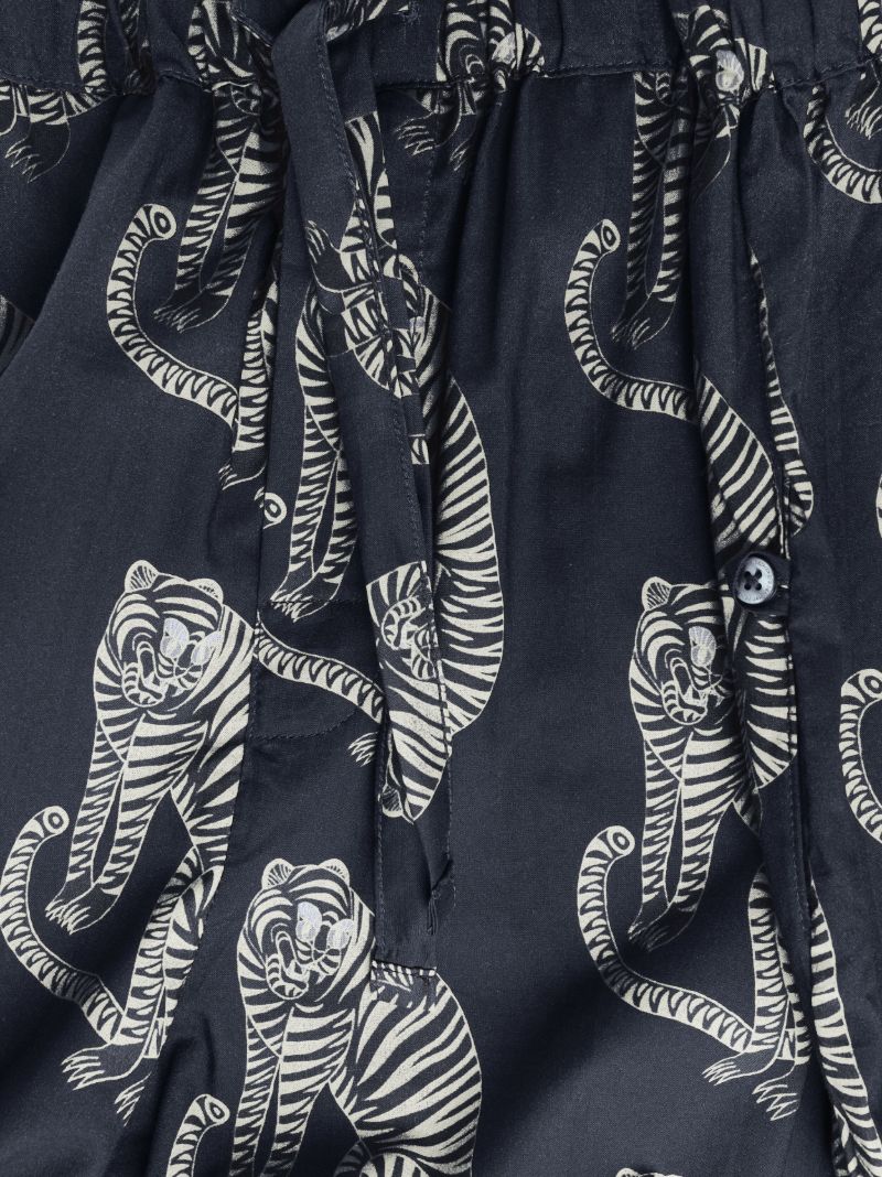 Black Sansindo Tiger Print Pyjamas