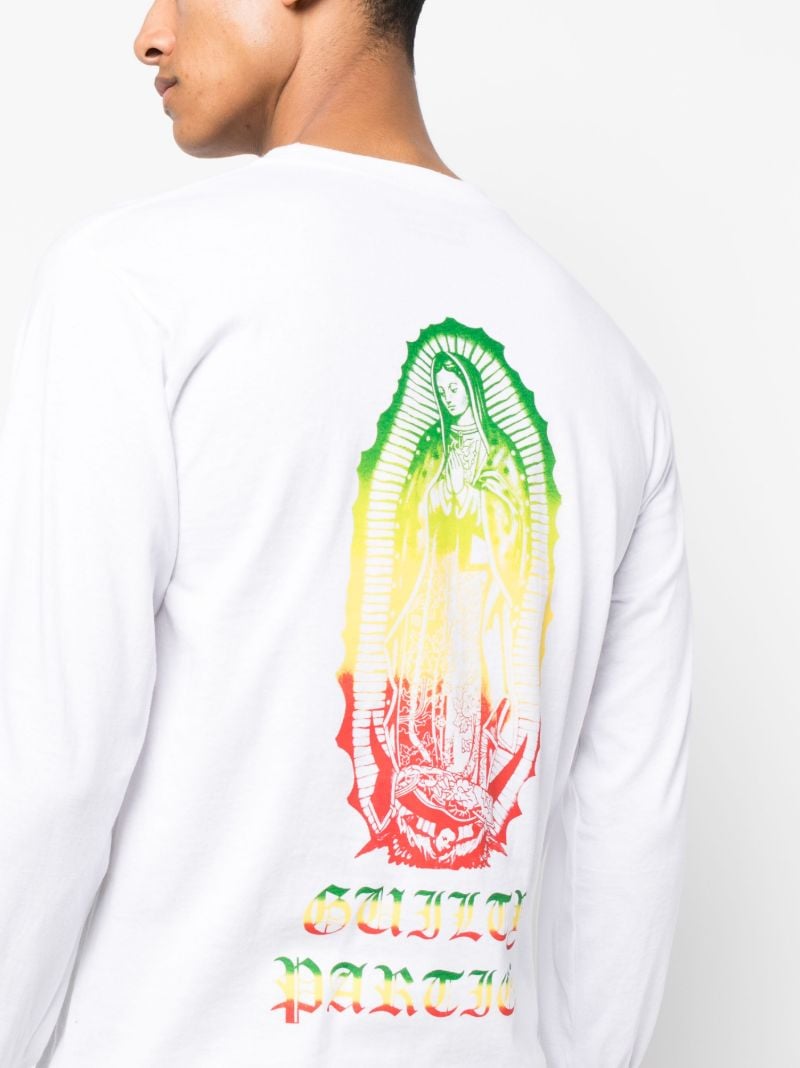 White Graphic Long-sleeve Cotton T-shirt
