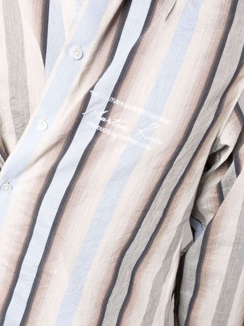 Grey Striped Wrap Shirt