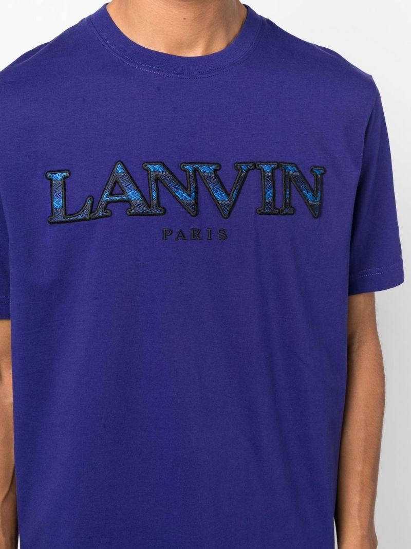 Blue Logo Cotton T-shirt