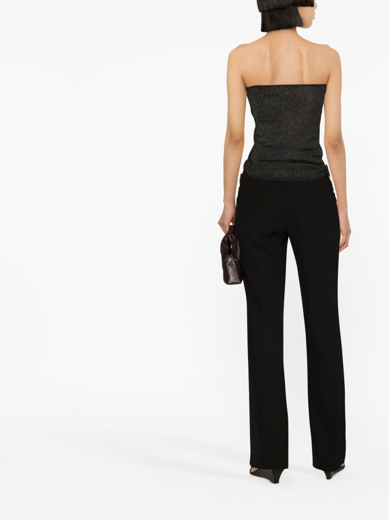 Black Embellished Straight-leg Trousers