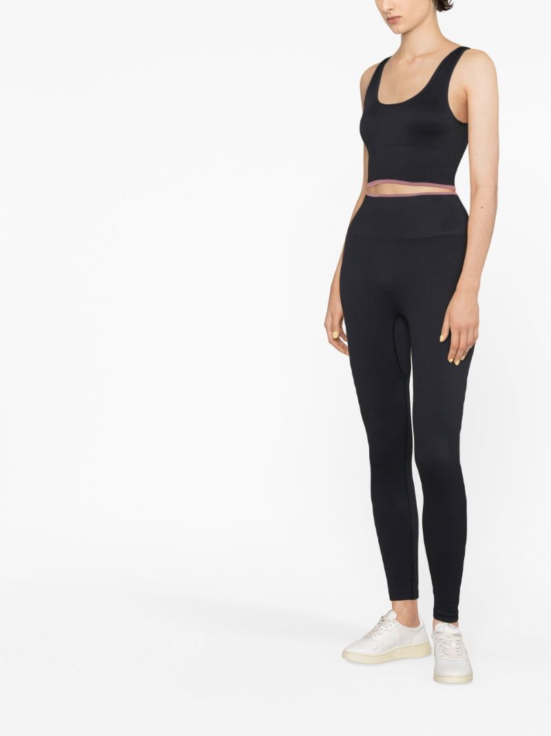Black Seamlessrib 7/8 Performance Leggings