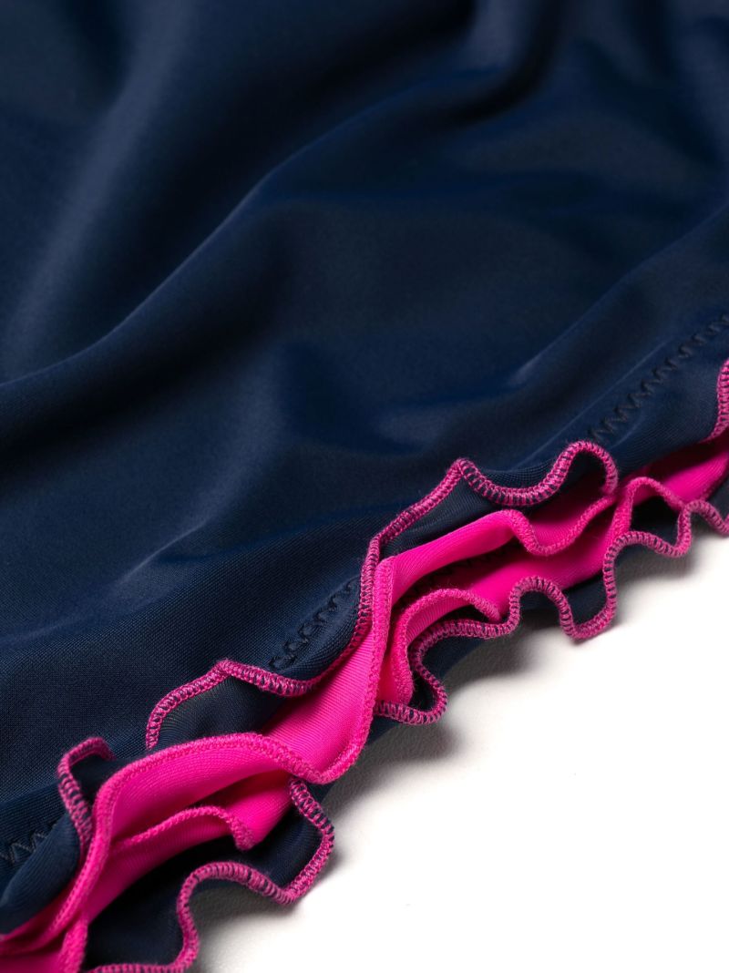 Blue and Pink Ruffle Seamless Shorts