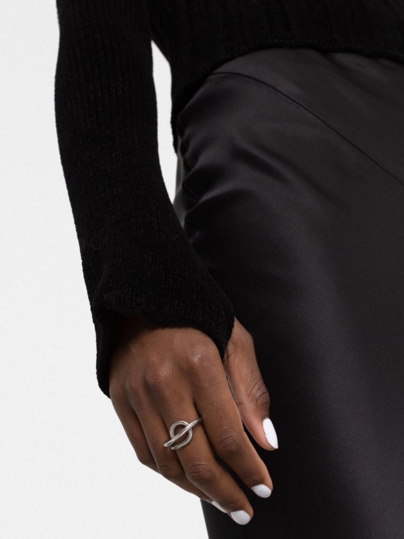 Black Off-the-shoulder Ribbed Sweater