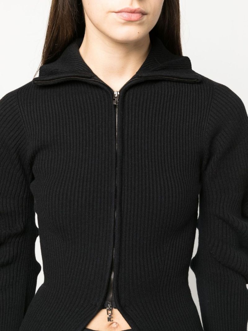 Black Volume Zipped Cardigan