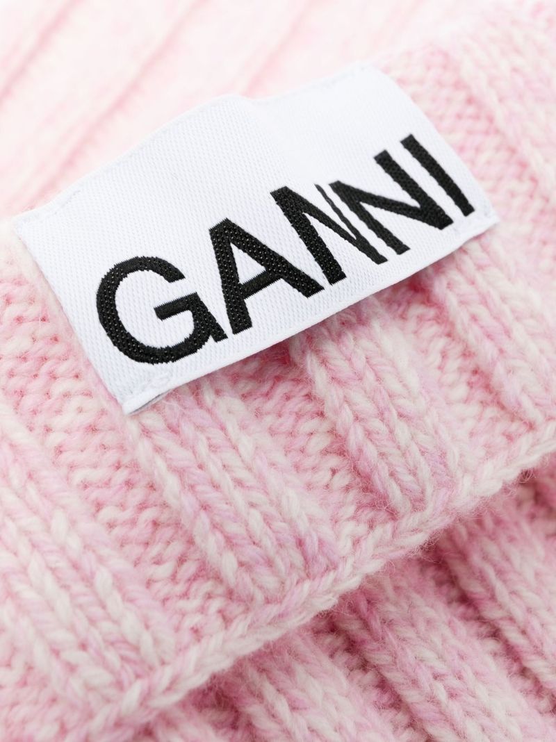 Pink Ribbed Fingerless Gloves