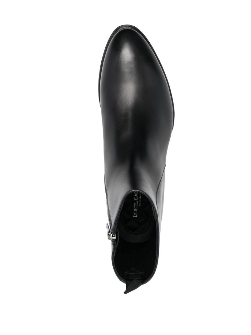 Black Leather Ankle Boots