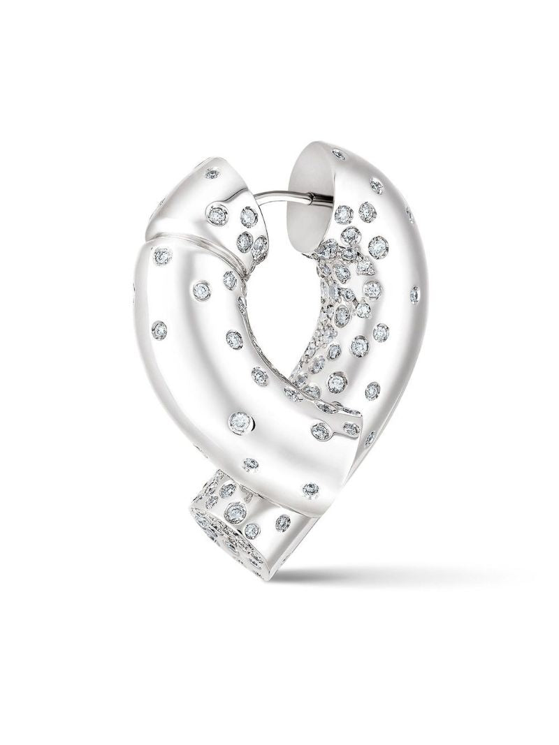18k White Gold Large Oera Diamond Hoop Earrings