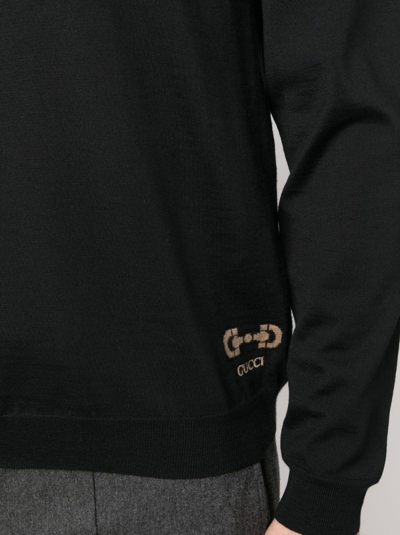 Black Logo-embroidered Wool Sweater