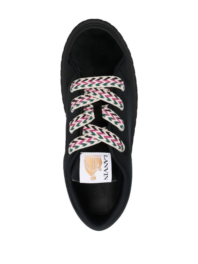 Black Contrast Lace Low-top Sneakers