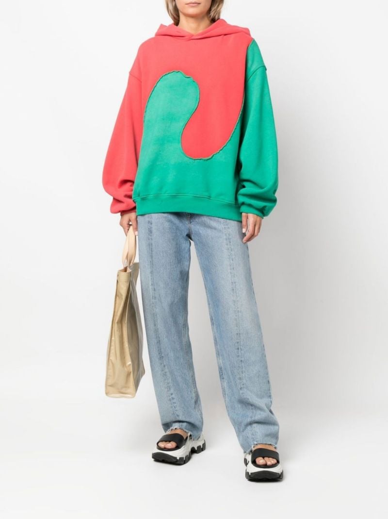 Red Waves Two-tone Hoodie