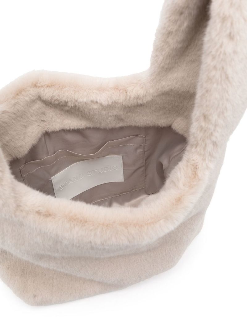 Neutral Mano Market Faux-fur Tote Bag