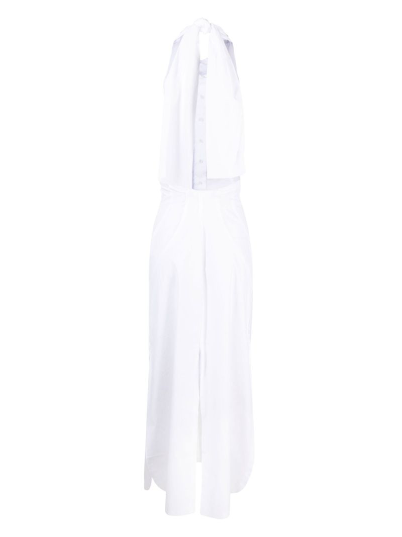 White Halterneck Backless Dress