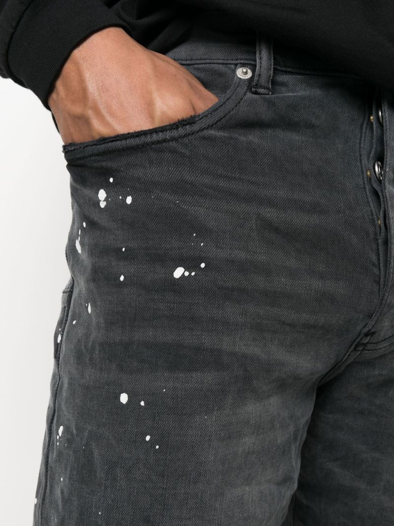 Black P011 Straight-leg Jeans