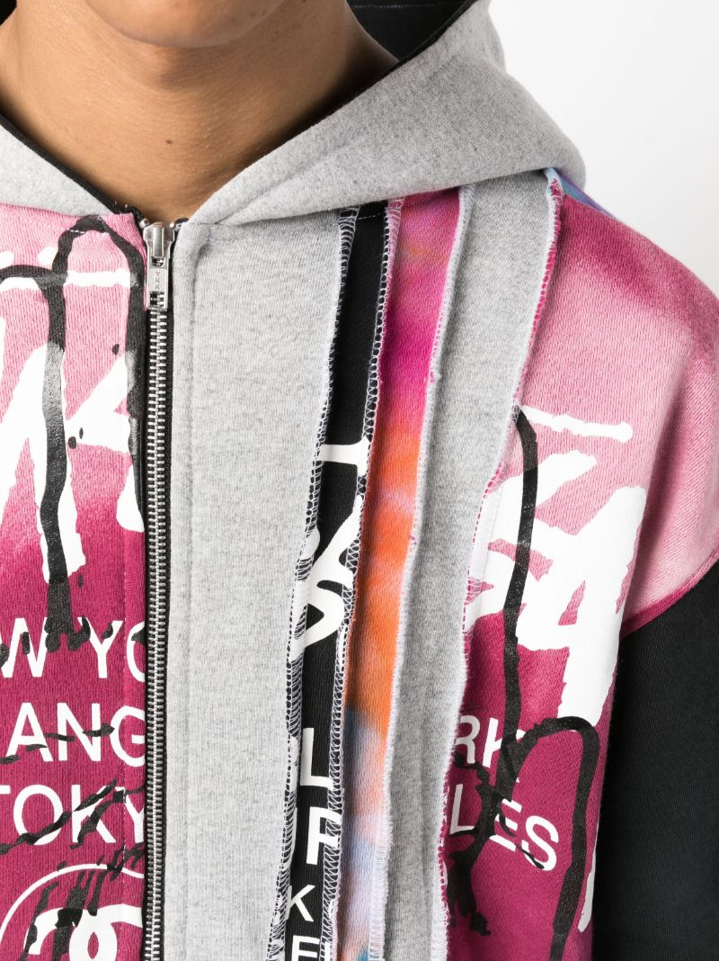 X Peter Simmonds Grey Panelled Cotton Hoodie