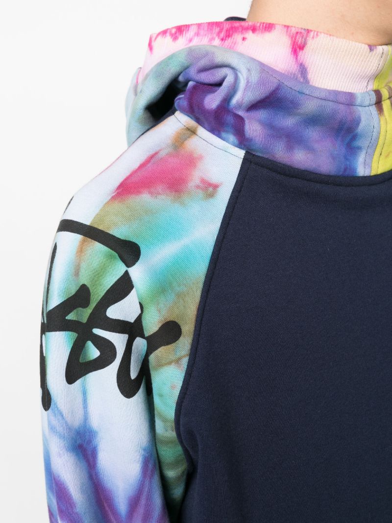 X Peter Simmonds Blue Panelled Cotton Hoodie