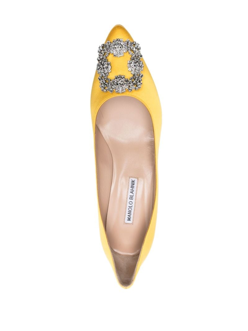 Yellow Hangisi 50 Crystal Satin Pumps