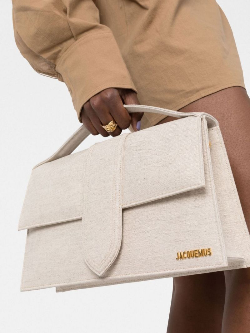 Neutral Le Grand Bambino Linen Shoulder Bag