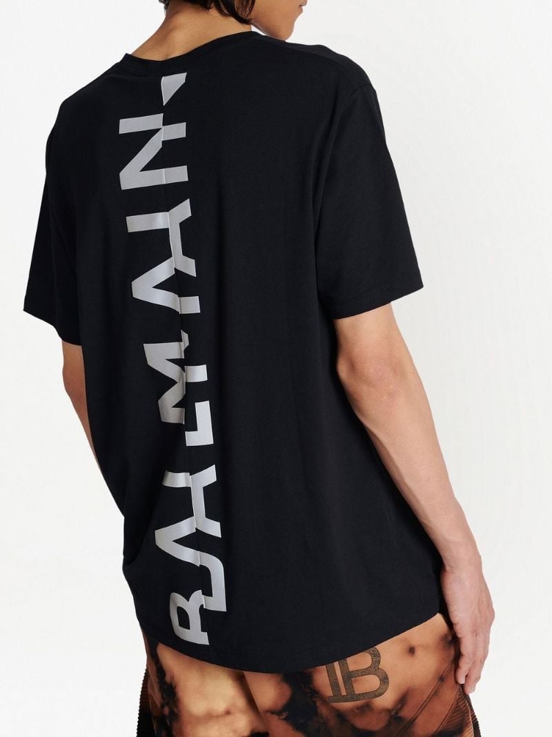 Black Pb Logo Print Organic Cotton T-shirt