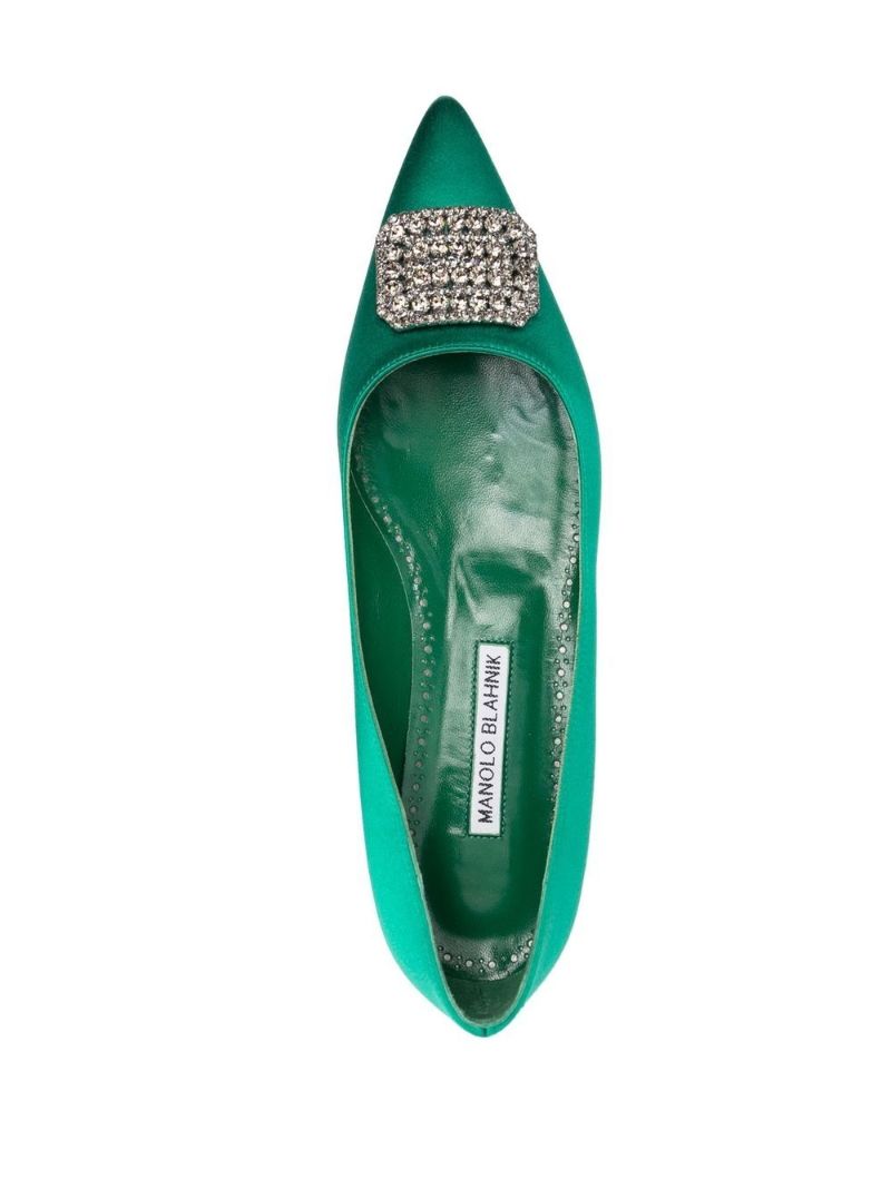 Blue Floritanu Leather Ballerina Shoes