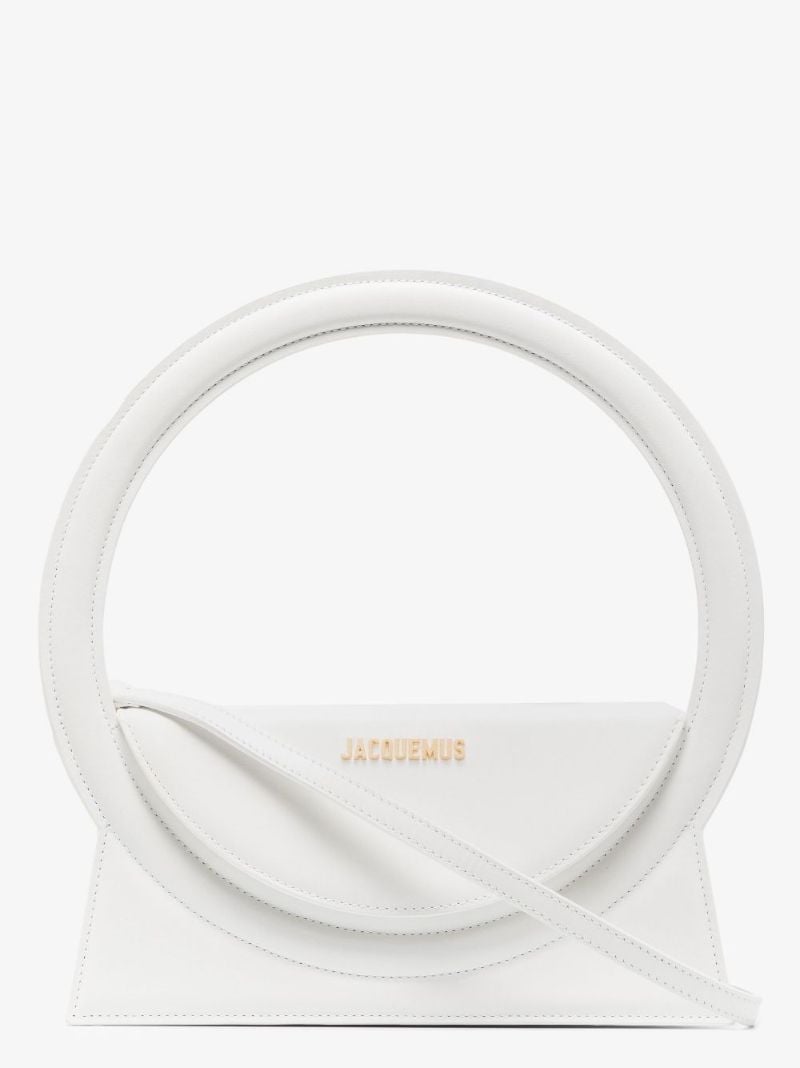 White Le Sac Rond Leather Shoulder Bag