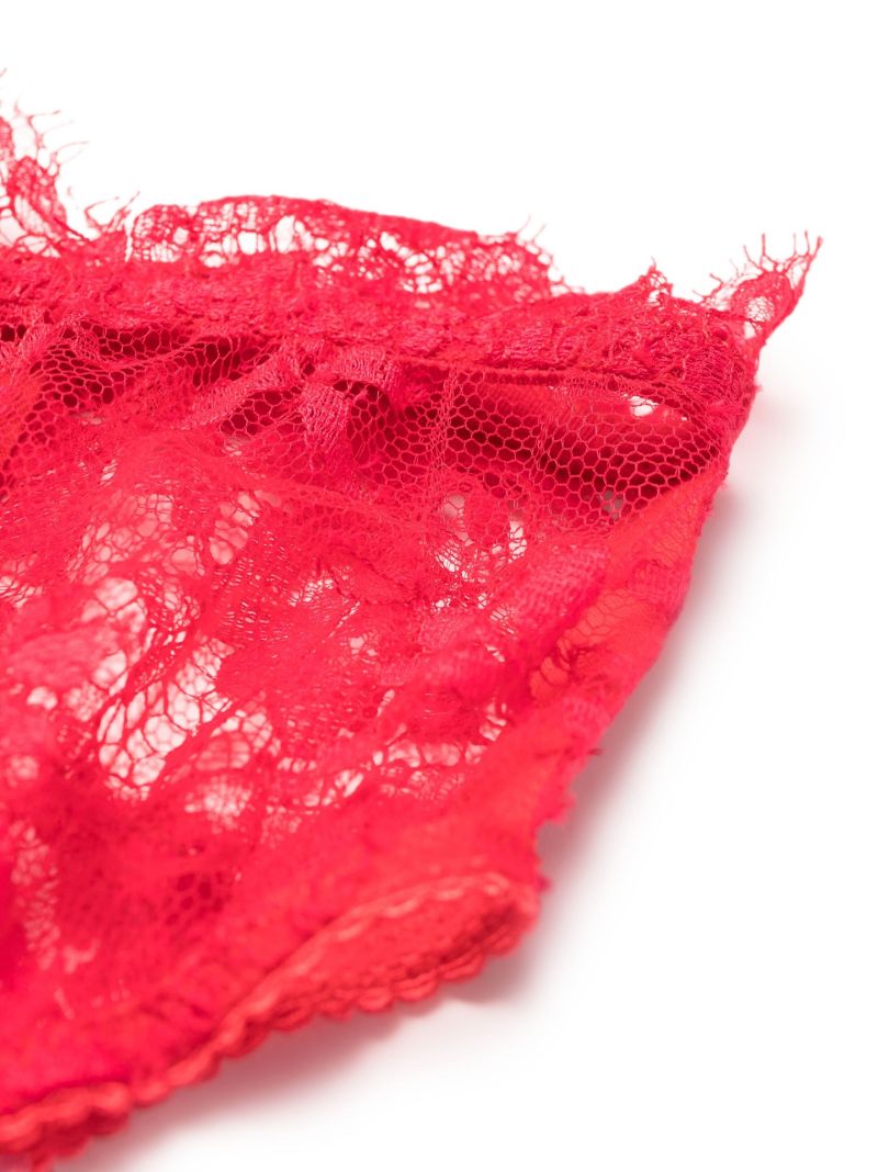 Red High Waist Lace Briefs