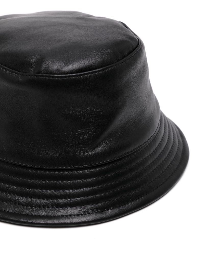 Black Leather Bucket Hat