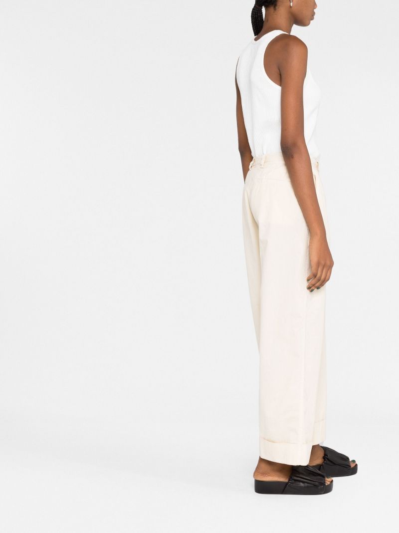 Ecru Fancy Ribbed Tank Top