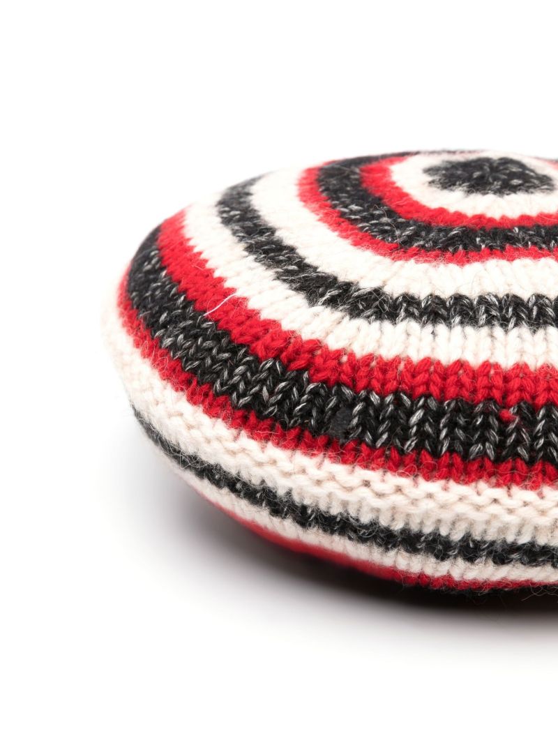 Black Ribbed-knit Beret