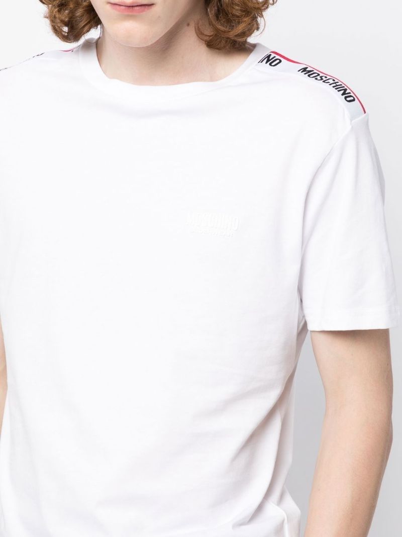 White Logo-tape Cotton T-shirt