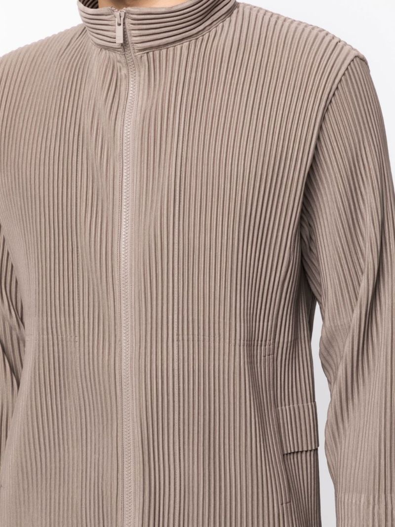 Brown Cargo PlissÃ_x0083_© Jacket