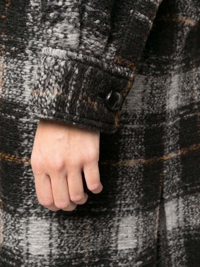 Black Fontizi Checked Coat