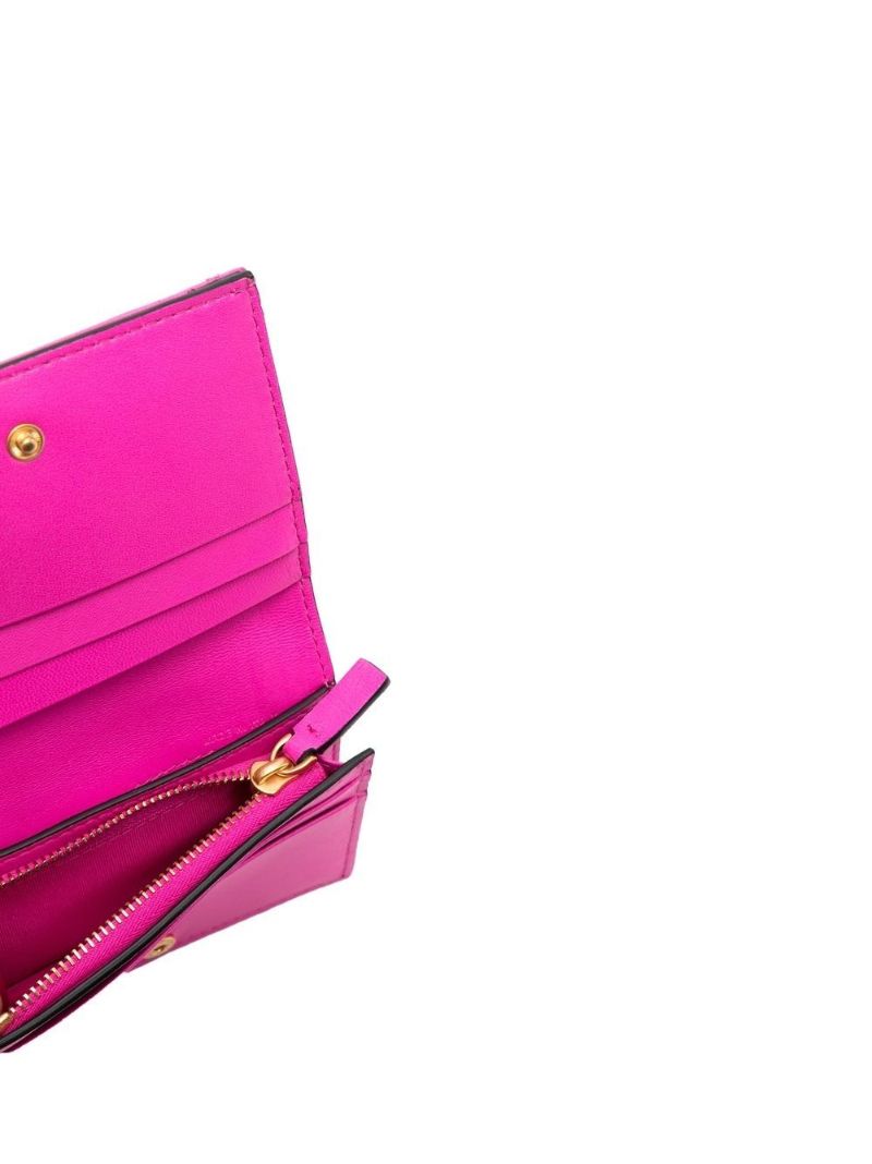 Pink Roman Stud Leather Wallet