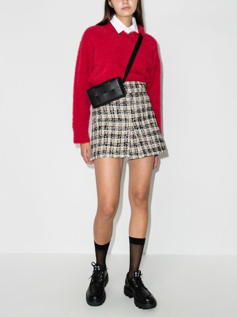 Gg Check Tweed Mini Skirt