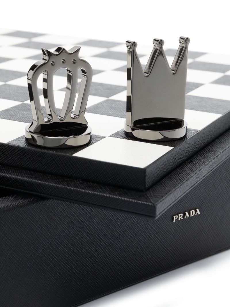 Black Leather Chess Set