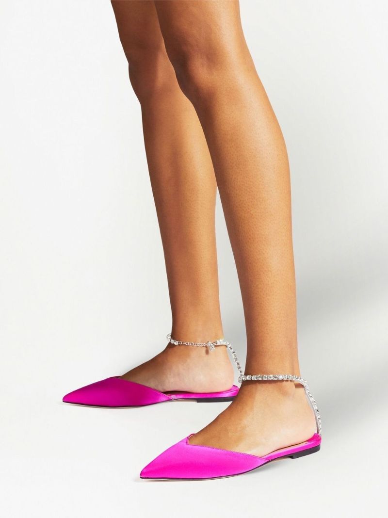 Pink Saeda Flat Satin Pumps