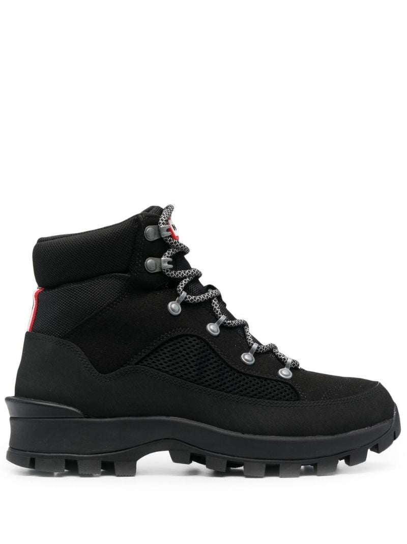 Black Explorer Commando Lace Up Boots