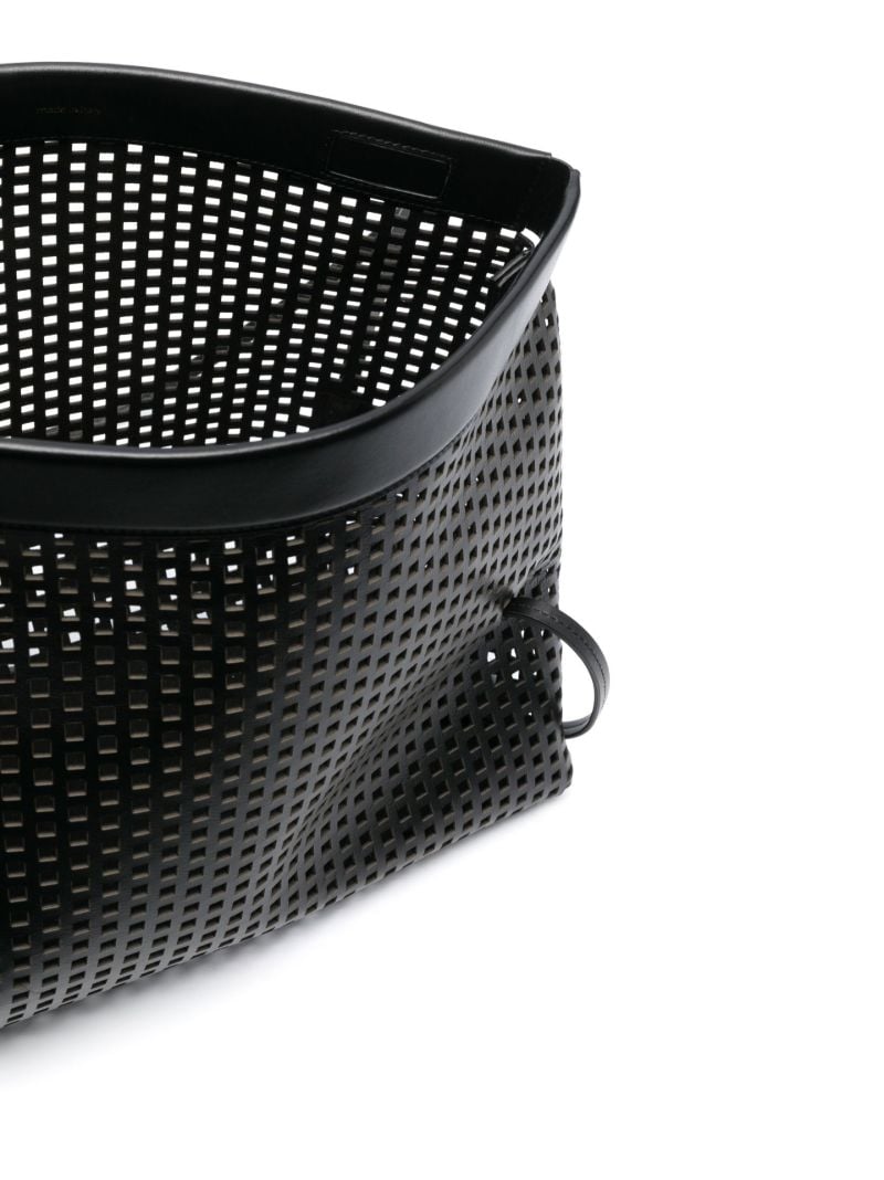 Black Joanna Cut-out Leather Tote Bag