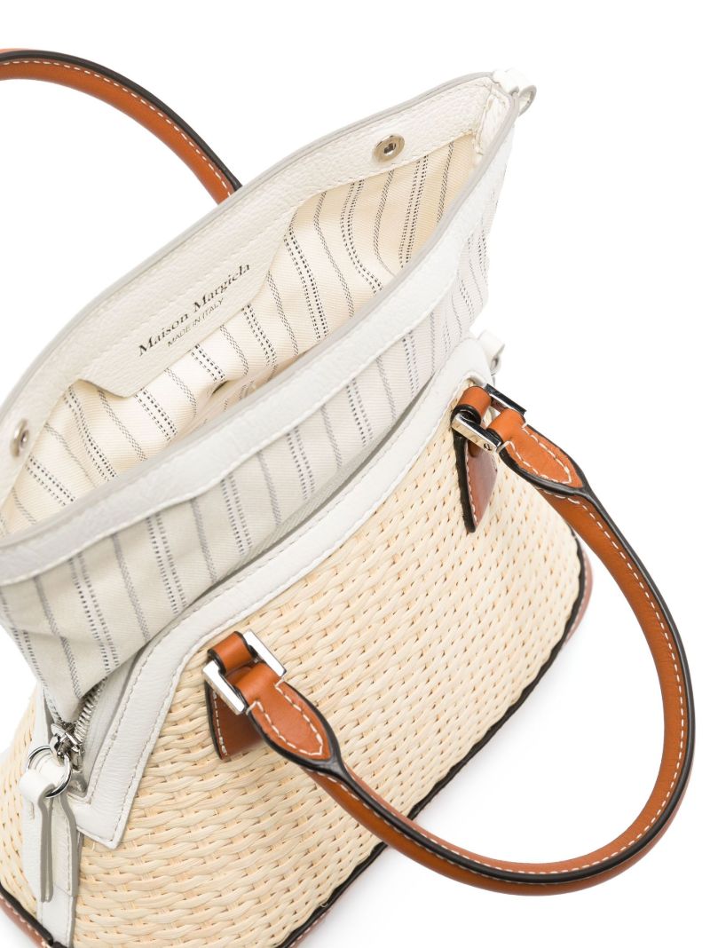 Beige 5ac Classique Micro Raffia Bag